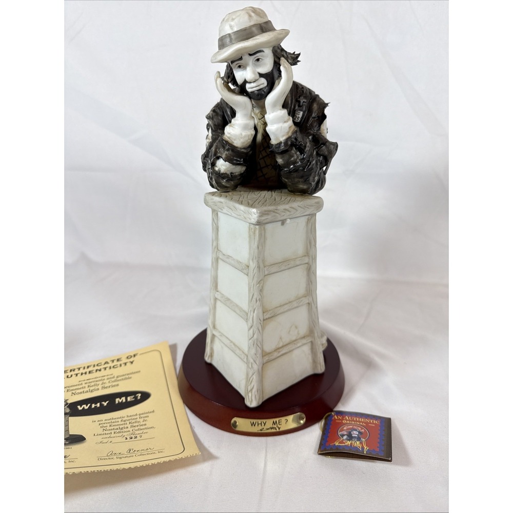 Emmett Kelly Jr Hobo Clown Why Me? Limited Edition 1227/15000 Flambro Figurine